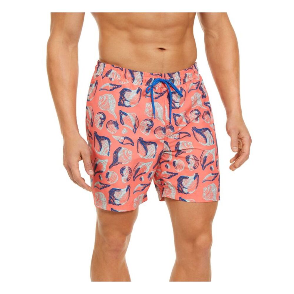 CLUBROOM Mens Coral Drawstring Graphic Classic Fit Shorts XL